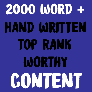 2000 Words Plus Hand Written Top Rank Worthy Content Service