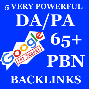5 Powerful 65 Plus Domain Authority Page Authority PBN Backlinks