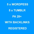 PA 28+ 5 WordPress 5 Tumblr with Backlinks